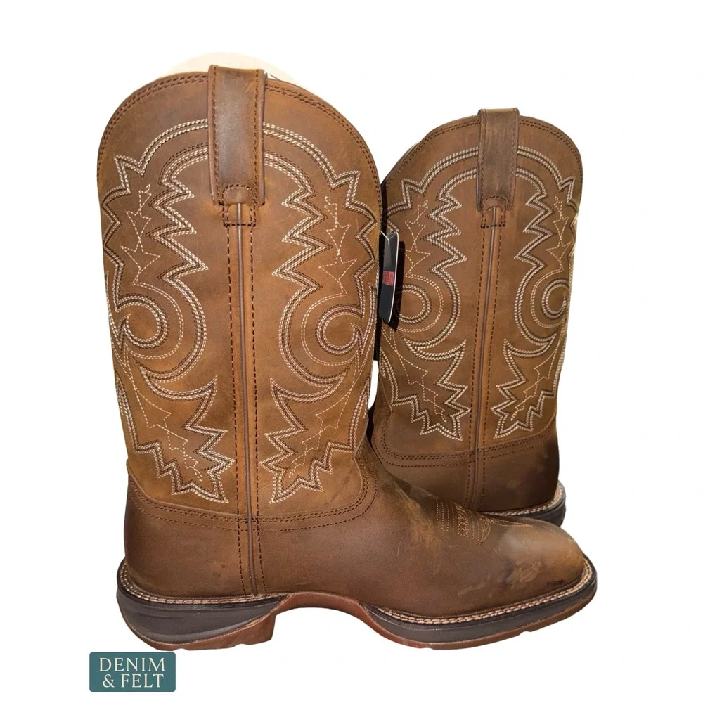 NEW Durango Rebel Brown Square Toe Steel Toe Western Work Boots‎ Size 12D